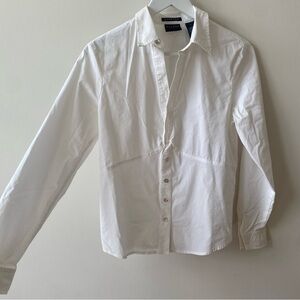 Liz Claiborne axcess White Casual Button Down Shirt stretch Women’s Size Medium